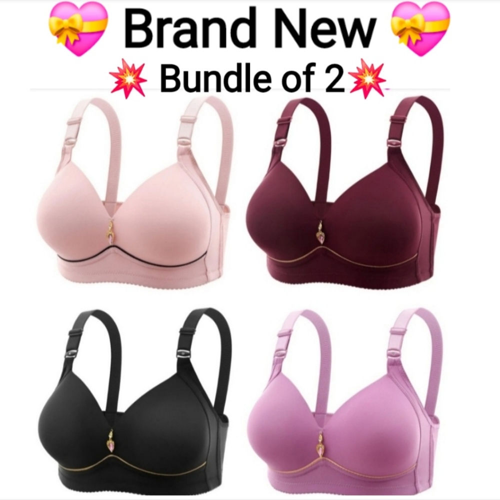 NEW 🔥 Push Up No Steel Ring Wireless Bras *Bundle of 2* Plus Size XL 38/85
